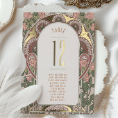 Art Nouveau Wedding Gold Accessoires Tischnummer