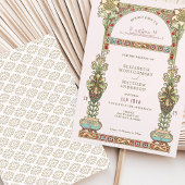 Art Nouveau Wedding Gold Pastel Arch Einladung