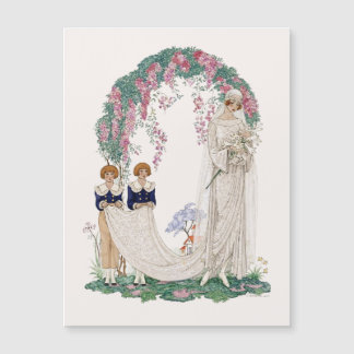 Art Nouveau Wedding Illustration – Vintage Bridal  Magnetkarte