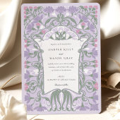 Art Nouveau Wedding Lavender and Pastels Einladung