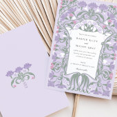 Art Nouveau Wedding Lavender and Pastels Einladung