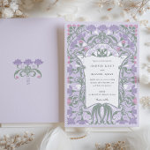 Art Nouveau Wedding Lavender and Pastels Einladung