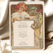 Art Nouveau Wedding Menu Card Einladung