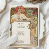 Art Nouveau Wedding Menu Card Einladung