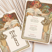 Art Nouveau Wedding Menu Card Einladung