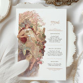 Art Nouveau Wedding Menu Vintage Lady Einladung