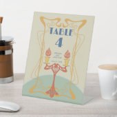 Art Nouveau Wedding Tischnummer Sign Sockelschild (In SItu)