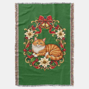 Art Nouveau Weihnachts-Ginger Tabby-Katze Decke