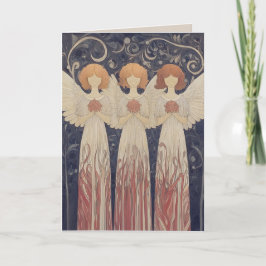 Art Nouveau WeihnachtsAngels Grußkarte Karte
