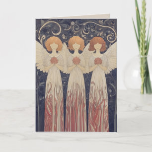 Art Nouveau WeihnachtsAngels Grußkarte Karte