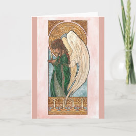 Art Nouveau Weihnachtsgel mit Kerze Feiertagskarte