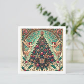 Art Nouveau Weihnachtskarte Feiertagskarte (Stehend Vorderseite)