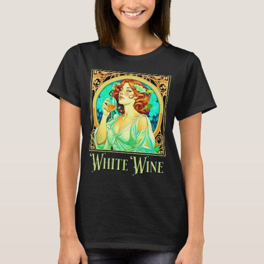 Art Nouveau Weißer Wein T-Shirt (Vorderseite)