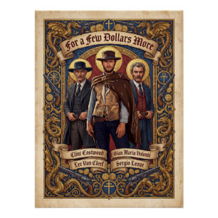 Art Nouveau Western-Poster 'Für ein paar Dollar me Poster