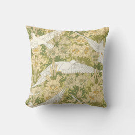 Art Nouveau White Docks mit Lilies Pillow Kissen