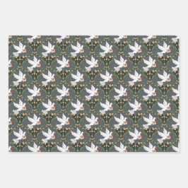 Art Nouveau White Dove Liebe Geschenkpapier Set