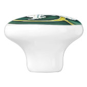 Art Nouveau White Lily Keramikknauf (Seitenansicht)