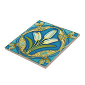 Art Nouveau White Stylily Fliese (Seite)