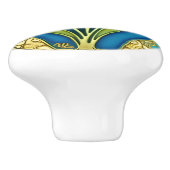 Art Nouveau White Stylily Keramikknauf (Seitenansicht)