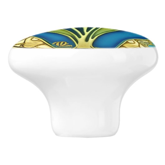 Art Nouveau White Stylily Keramikknauf (Seitenansicht)