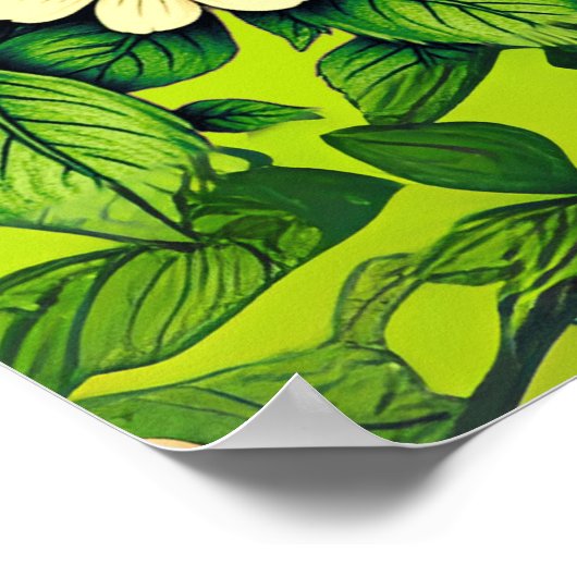 Art Nouveau Wild Rabbit and Flowers Poster (Ecke)