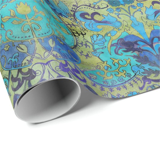 Art Nouveau William Morris 1960er 1970er Mod Retro Geschenkpapier (Rolleneckpunkt)