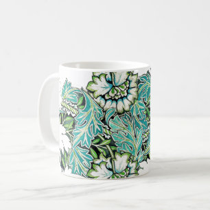 Art nouveau william morris anemonen blumenmuster kaffeetasse