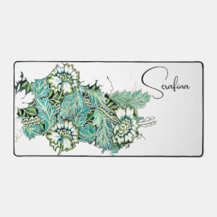 Art nouveau william morris anemonen-blumenmuster schreibtischunterlage