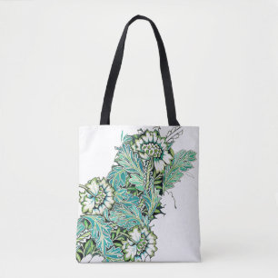 Art nouveau william morris anemonen blumenmuster tasche
