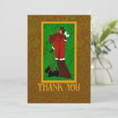 Art Nouveau William Morris Black Scottie Retro Dankeskarte (Stehend Vorderseite)