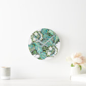 Art Nouveau William morris bluemische Darstellung Runde Wanduhr (Zuhause)