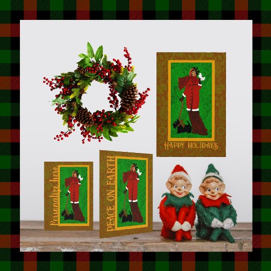 Art Nouveau William Morris Happy Holidays Retro Poster