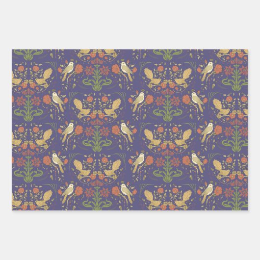 Art Nouveau William Morris Inspiriert Giftwrap Geschenkpapier Set (Vorderseite 3)