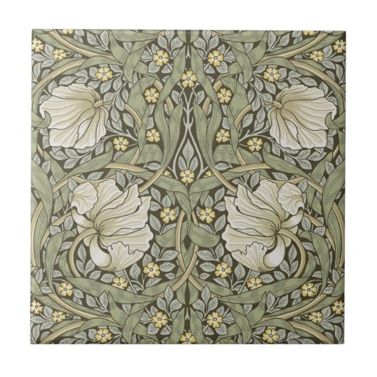Art Nouveau, William Morris Pimpernell Blumendesig Fliese (Vorderseite)