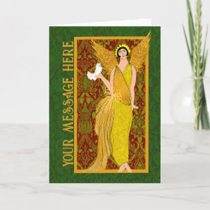 Art Nouveau William Morris Retro Weihnachtskarte Dankeskarte