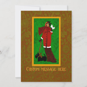 Art Nouveau William Morris Scottie Christmas Card Dankeskarte