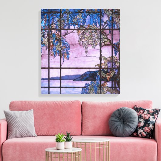 Art Nouveau Willow Tree Landschaftliches Fensterde Leinwanddruck (Insitu (Wohnzimmer))