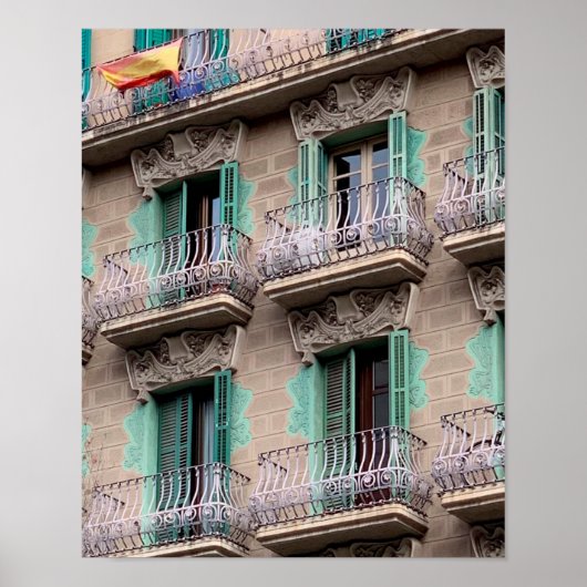 Art Nouveau Windows - Barcelona, Spanien Jigsaw Pu Poster (Vorne)