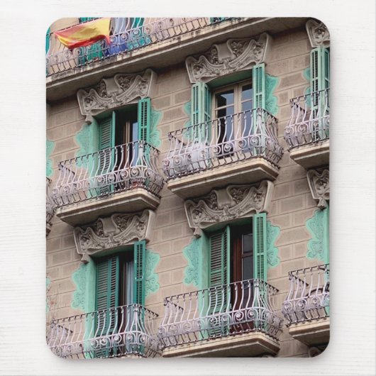 Art Nouveau Windows - Barcelona, Spanien Mousepad (Vorne)