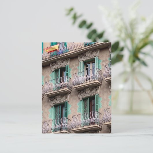 Art Nouveau Windows - Barcelona, Spanien Postkarte (Stehend Vorderseite)