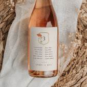 Art Nouveau Wine Bottle Tischnummer & Guest List Weinetikett