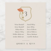 Art Nouveau Wine Bottle Tischnummer & Guest List Weinetikett (Einzelnes Label)