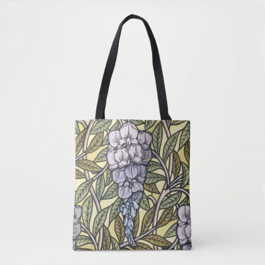 Art nouveau wisteria flower pattern   tasche (Vorderseite)