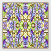 Art Nouveau Wisteria Imitate Gestaltetes Glasmuste Fensteraufkleber (Blatt)
