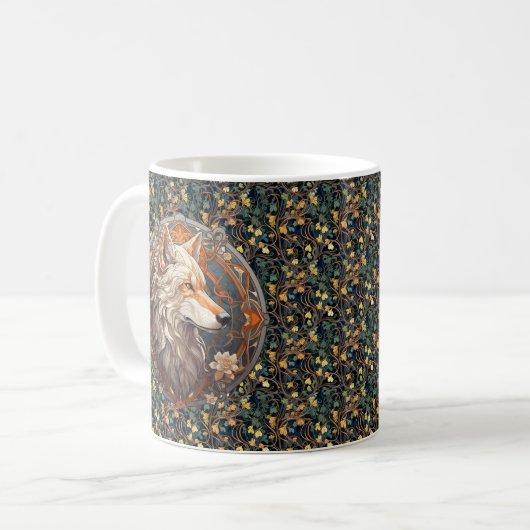 Art Nouveau Wolf über Ivy Kaffeetasse (Vorderseite Links)