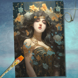 Art Nouveau Woman 3 Dekoupage Paper Seidenpapier