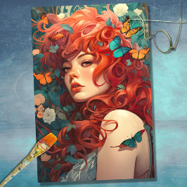 Art Nouveau Woman 4 Dekoupage Paper Seidenpapier