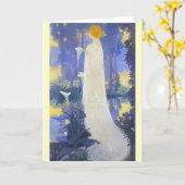 Art Nouveau Woman mit Calla Lilies Karte (Gelbe Blume)