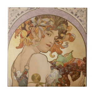 Art Nouveau Woman Mucha Beautiful Fliese