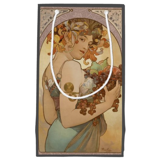 Art Nouveau Woman Mucha Beautiful Kleine Geschenktüte (Vorderseite)